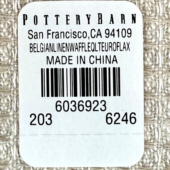 Pottery Barn Beige Linen Pillow Sham 26" Belgian Flax Waffle Weave NWT - Picture 3 of 3